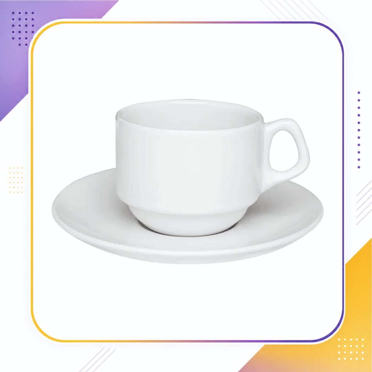 Xícara com Pires de Porcelana 180ml — Personalizada